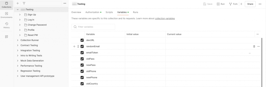 Creating Collection Variables